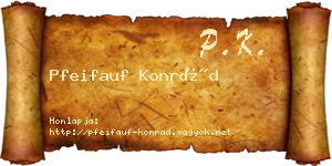 Pfeifauf Konrád névjegykártya
